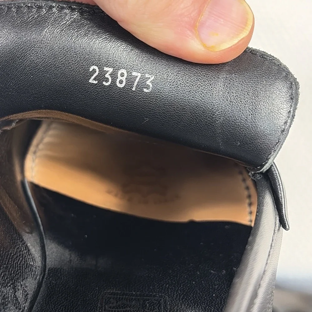 GUCCI Men's Black Double GG Logo Leather dress‎ loafers Italy 40 / US 7E w/ COA